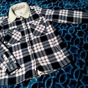 Kids Checkered Jacket with Sherpa Collar